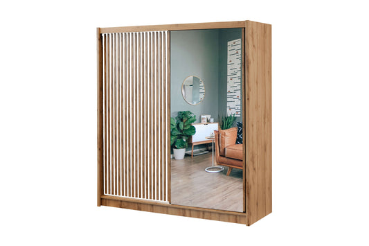 Wardrobe LONDON 203 Oak Wotan White + Mirror