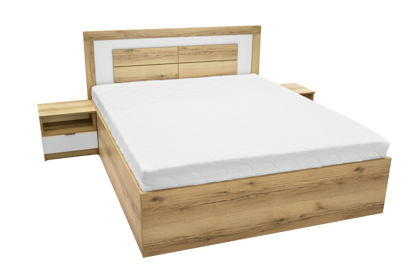 Bed PANAMA Natural Oak / White
