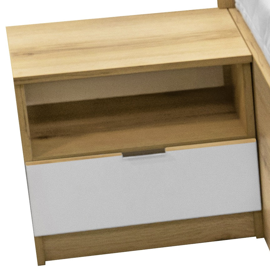Bedside Table PANAMA Natural Oak / White