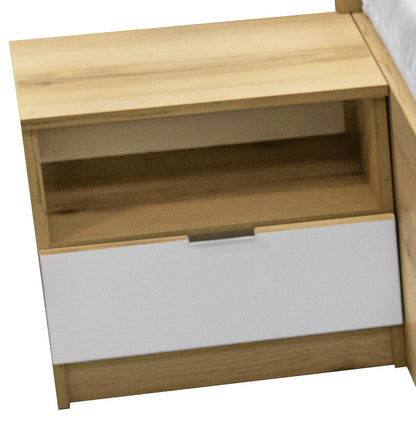 Bedside Table PANAMA Natural Oak / White