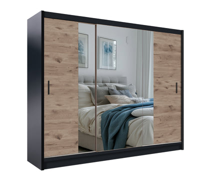 Wardrobe LIZBONA 2 250 Black / Oak Viking