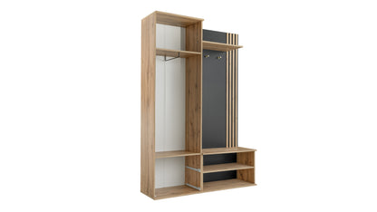 Hallway Unit LUGO Oak Wotan / Black / Mirror