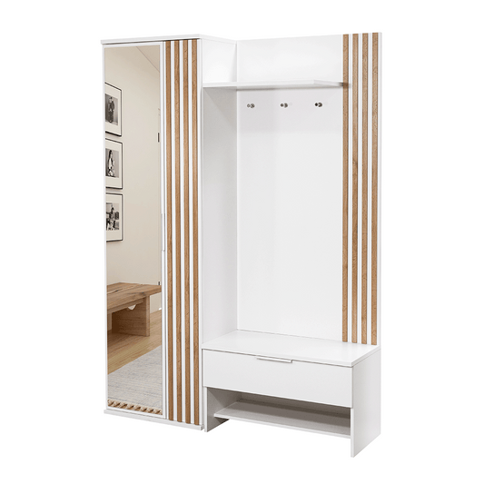 Hallway Unit MILO White with Lamella