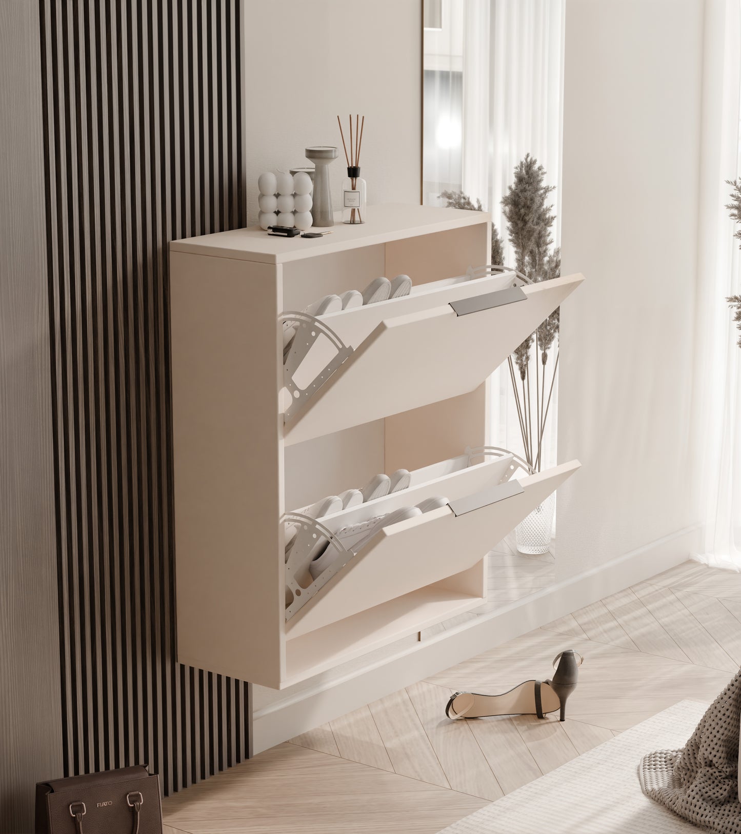 Hallway Shoe Cabinet MILO S2 Sand Beige
