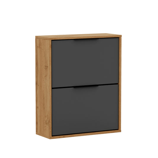 Hallway Shoe Cabinet MILO S2 Oak Wotan / Black