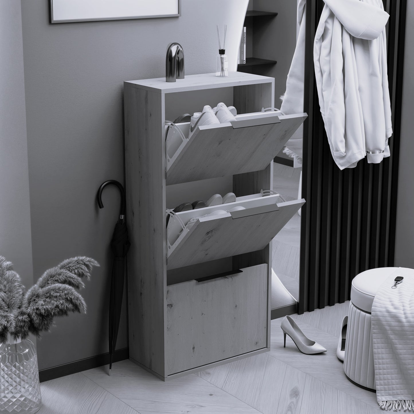 Hallway Shoe Cabinet MILO S3 White