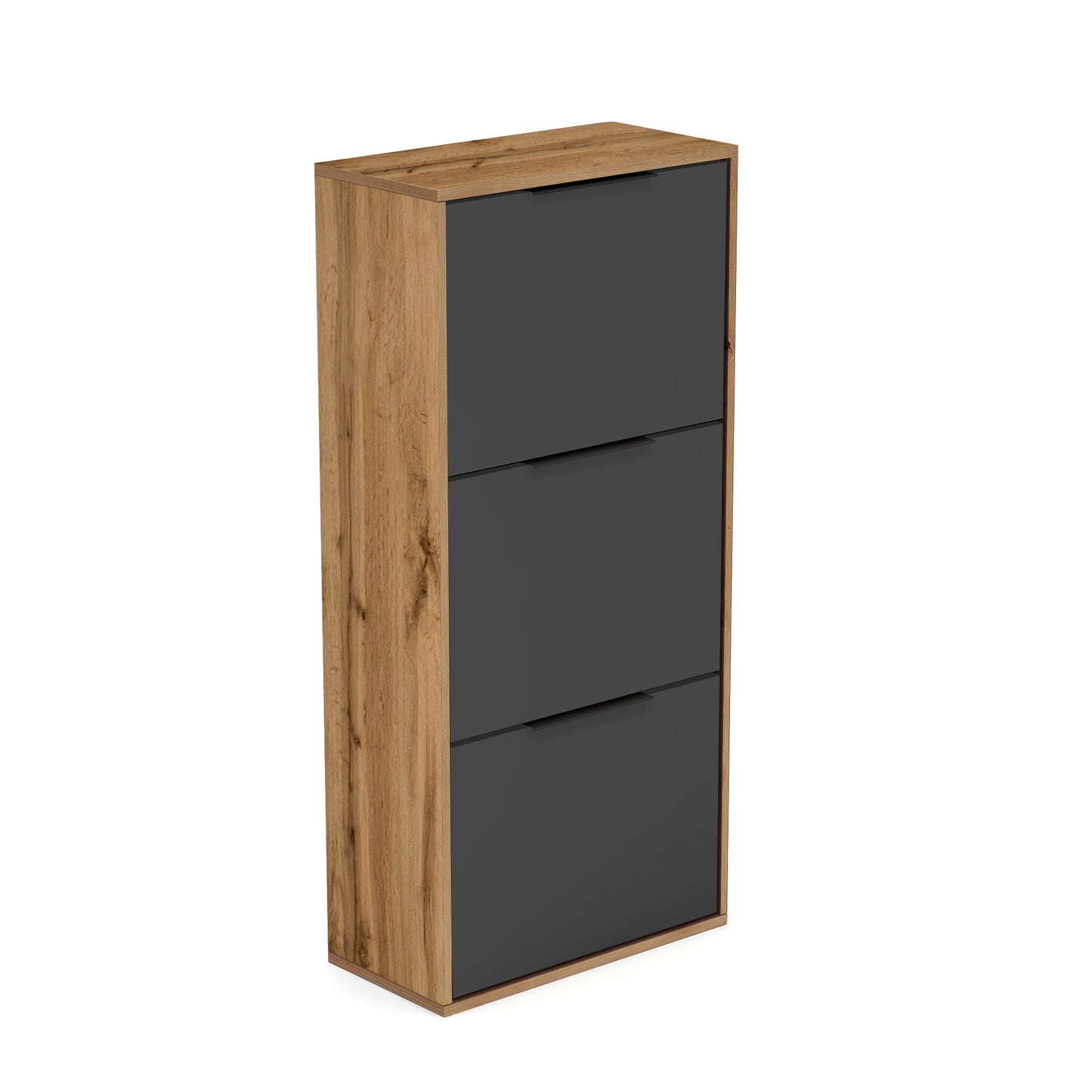 Hallway Shoe Cabinet MILO S3 Oak Wotan / Black