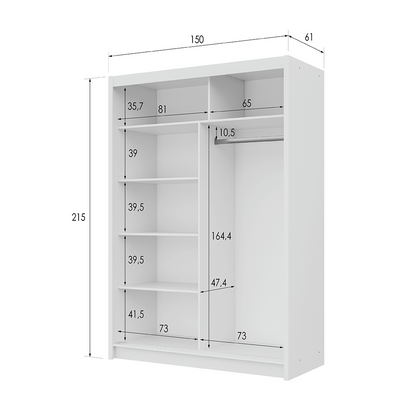 Wardrobe VISTA 150 White