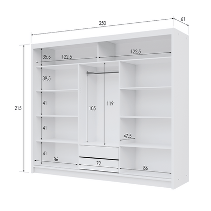Wardrobe BATUMI 250 White