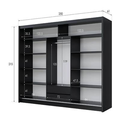 Wardrobe VISTA 250 Black