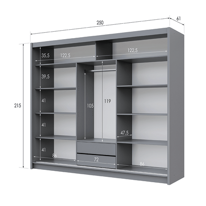 Wardrobe BATUMI 250 Graphite