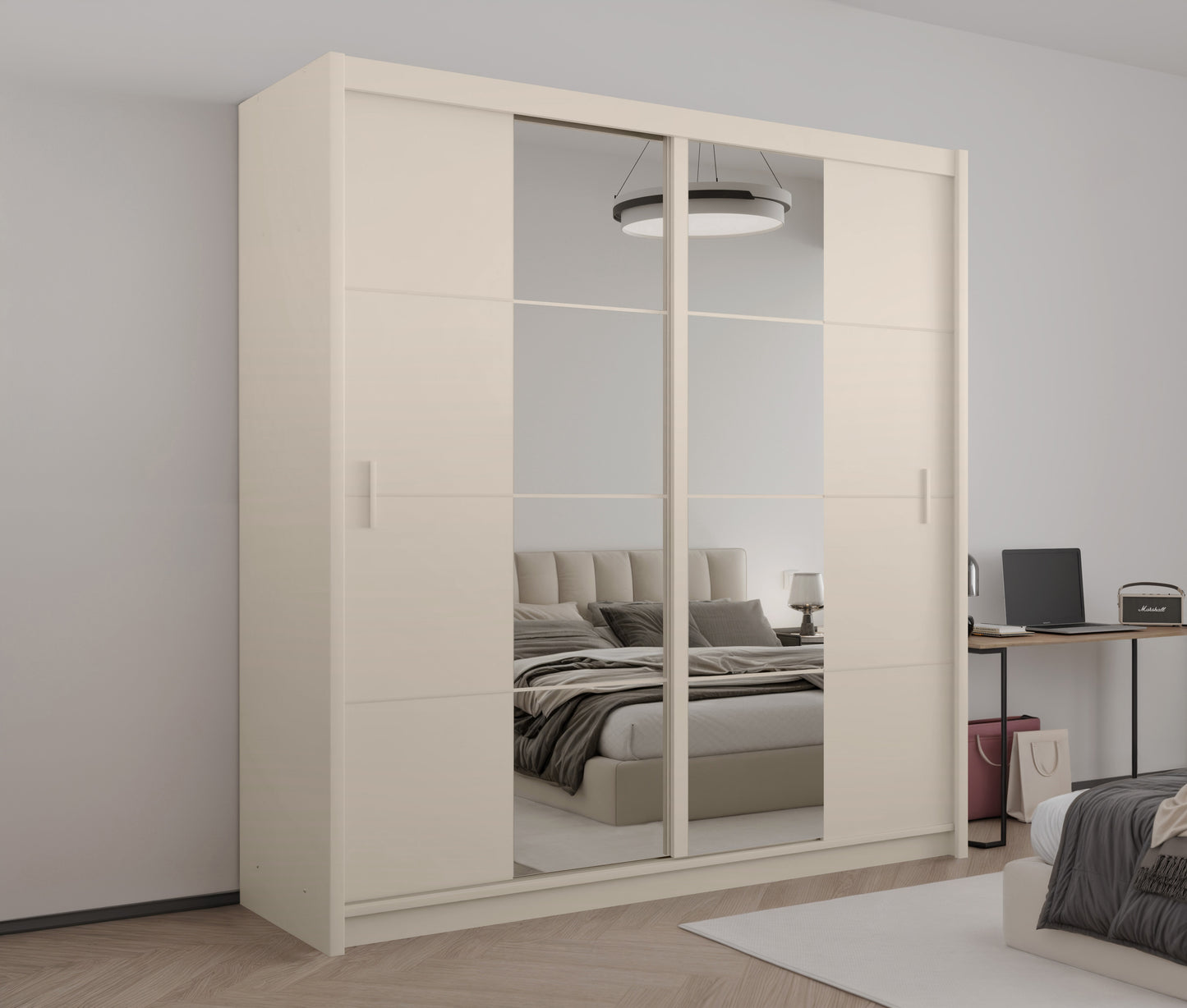 PORTO 2 203cm Sliding Door Wardrobe Sand Beige
