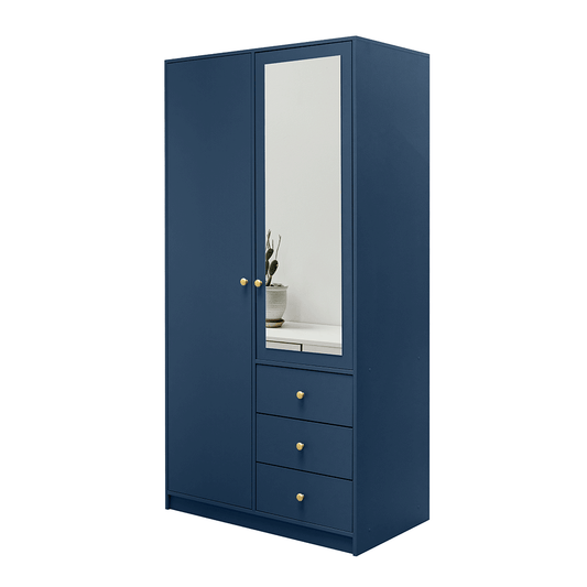 Wardrobe SIENA II D2 Dark Blue + Mirror