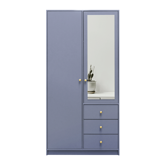Wardrobe SIENA II D2 Dull Blue + Mirror