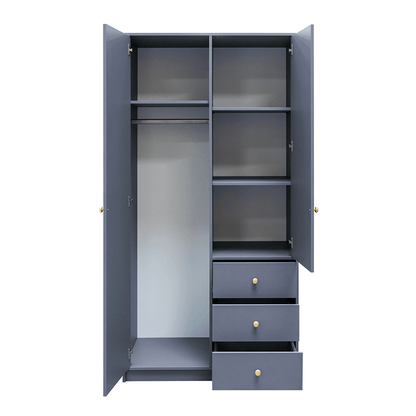 Wardrobe SIENA II D2 Dark Blue + Mirror