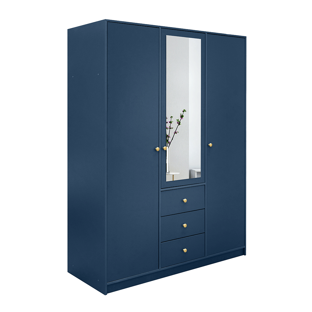 Wardrobe SIENA II D3 Dark Blue + Mirror