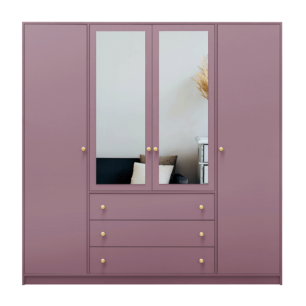 Wardrobe SIENA II D4 Plum + Mirror