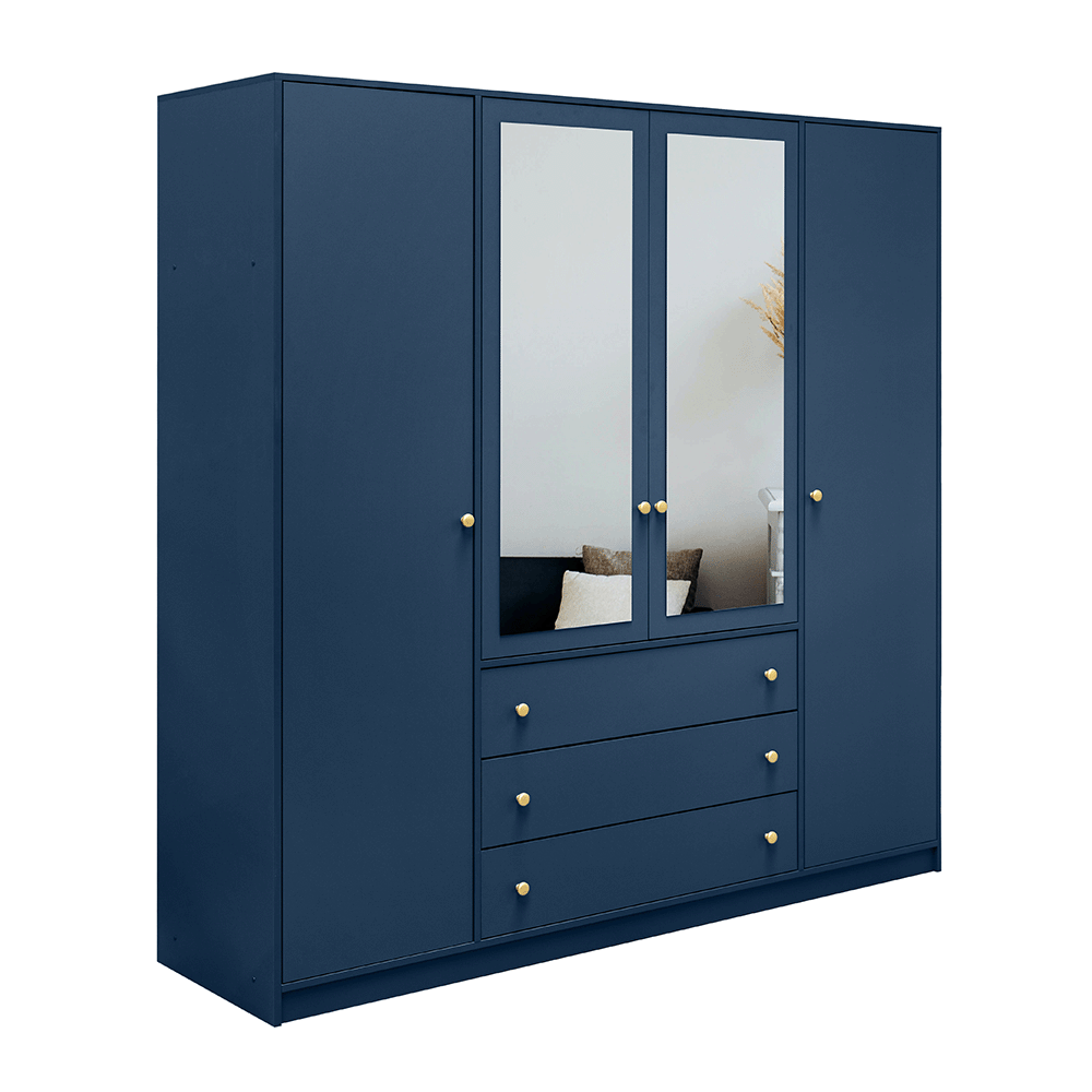 Wardrobe SIENA II D4 Dark Blue + Mirror