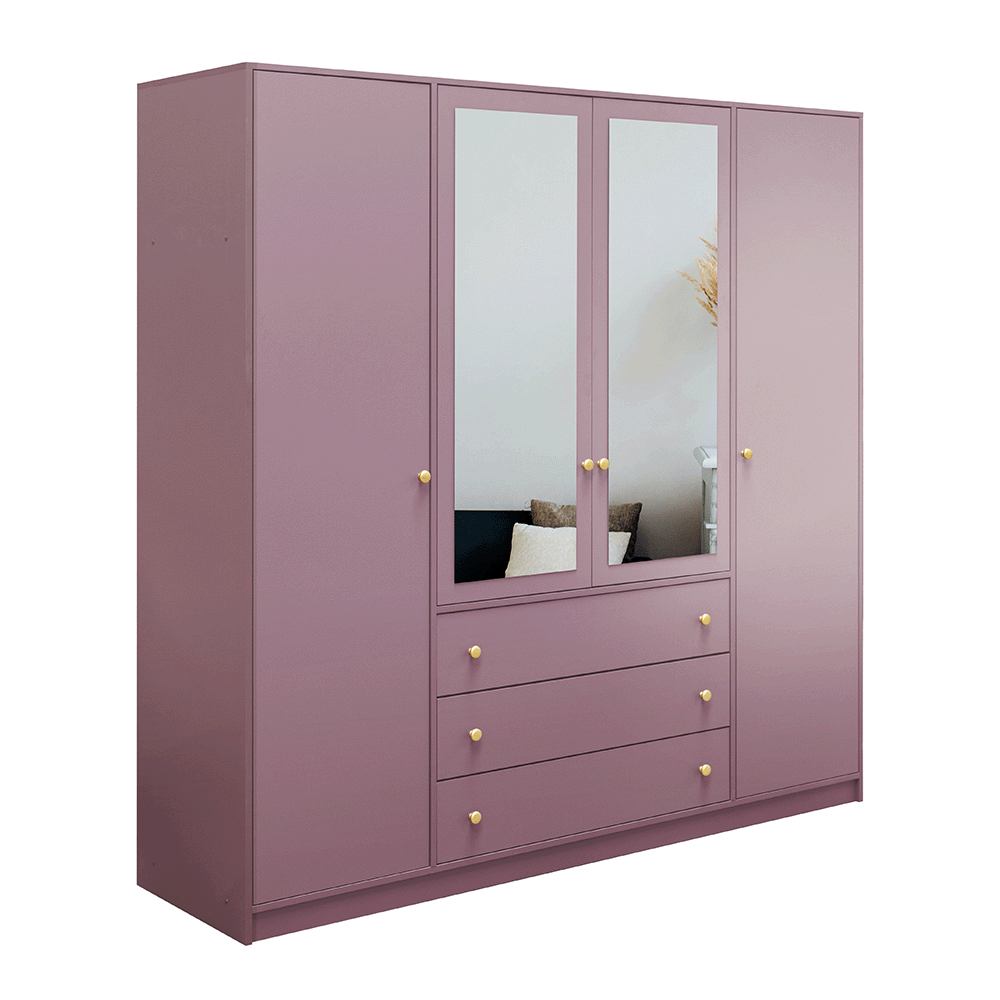 Wardrobe SIENA II D4 Plum + Mirror