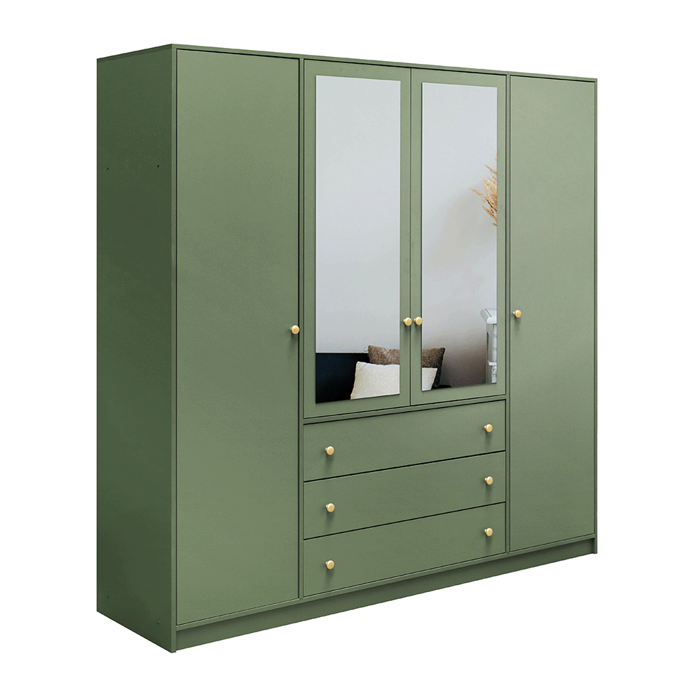 Wardrobe SIENA II D4 Bottle Green + Mirror
