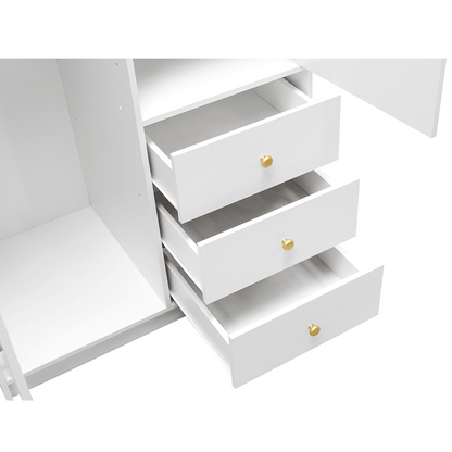 Wardrobe SIENA D2 Black + Mirror