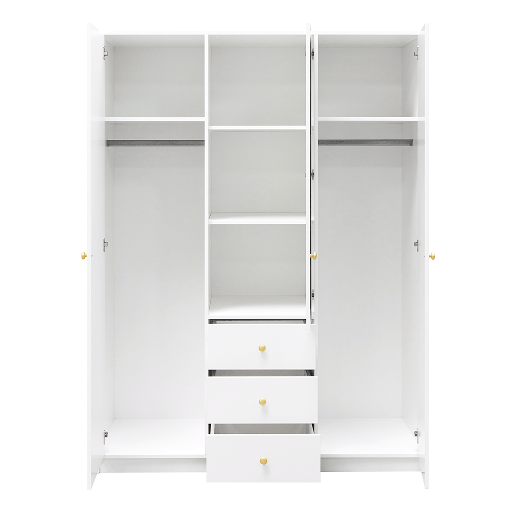 Wardrobe SIENA D3 White + Mirror