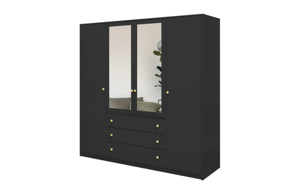 SIENA D4 Wardrobe Black Mirror