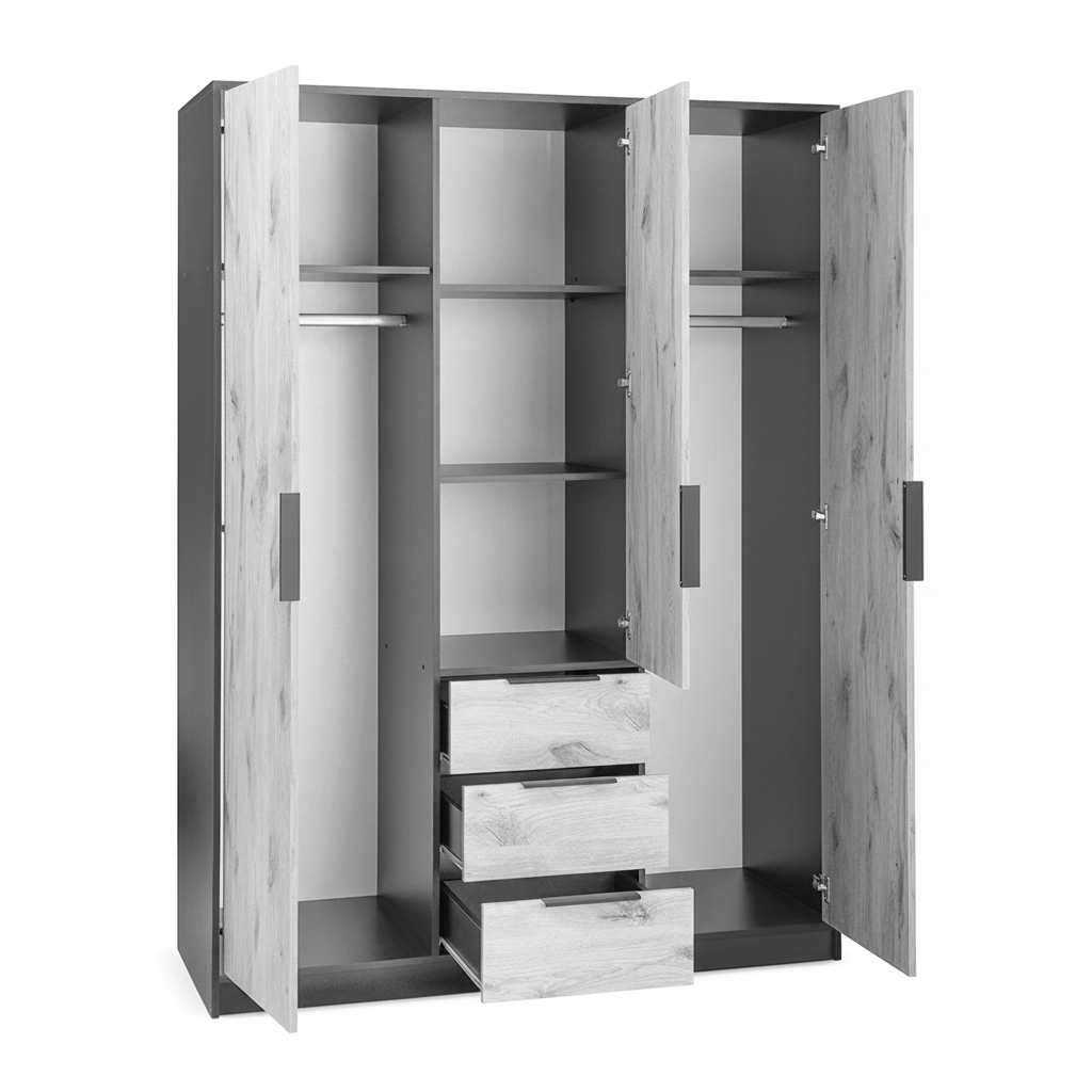 Wardrobe LATI D3 Oak Wotan / Cashmere