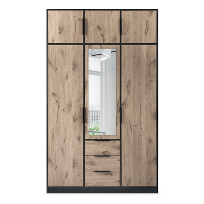 Wardrobe extension LATI D3 Black / Oak Viking