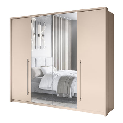 Wardrobe SAVANA 255 Sand Beige/Mirror