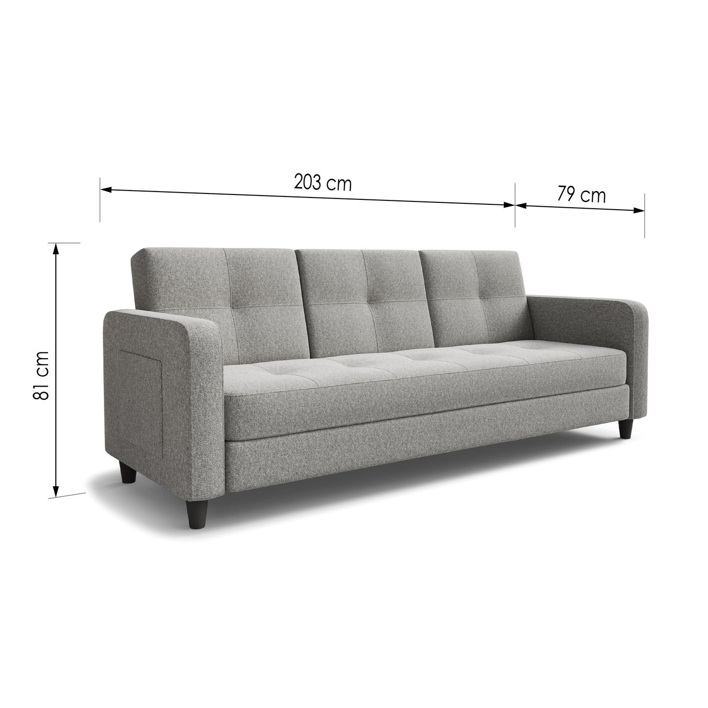 Sofa bed Agnes DF-008SB - Dark grey
