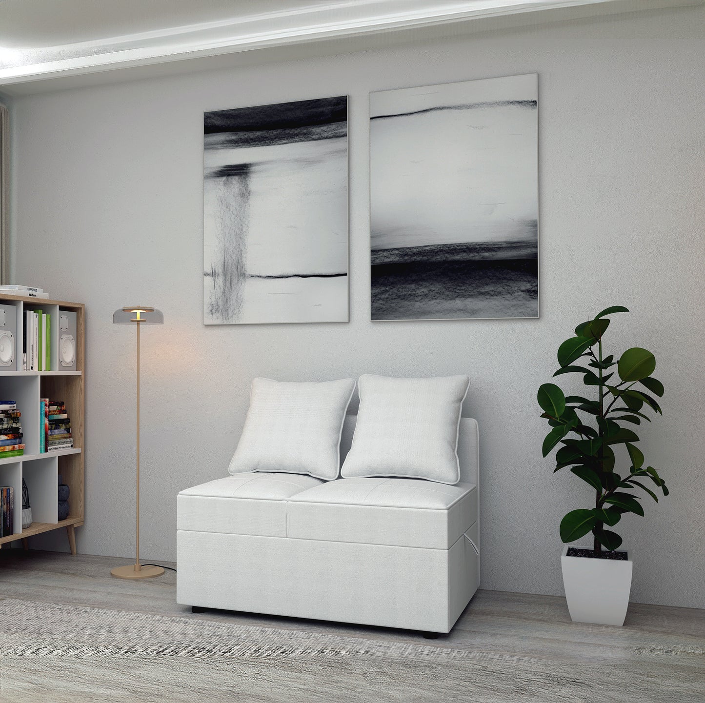 Sofa bed Lelani DF-015SBR right-hand - Cream
