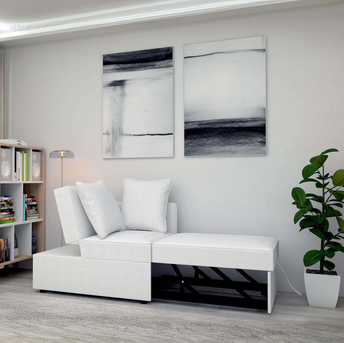 Sofa bed Lelani DF-015SBR right-hand - Cream