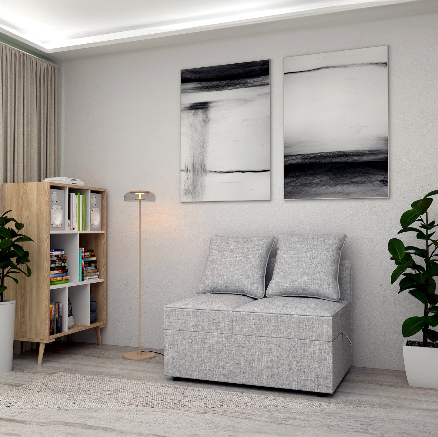 Sofa bed Lelani DF-015SBR right-hand - Grey