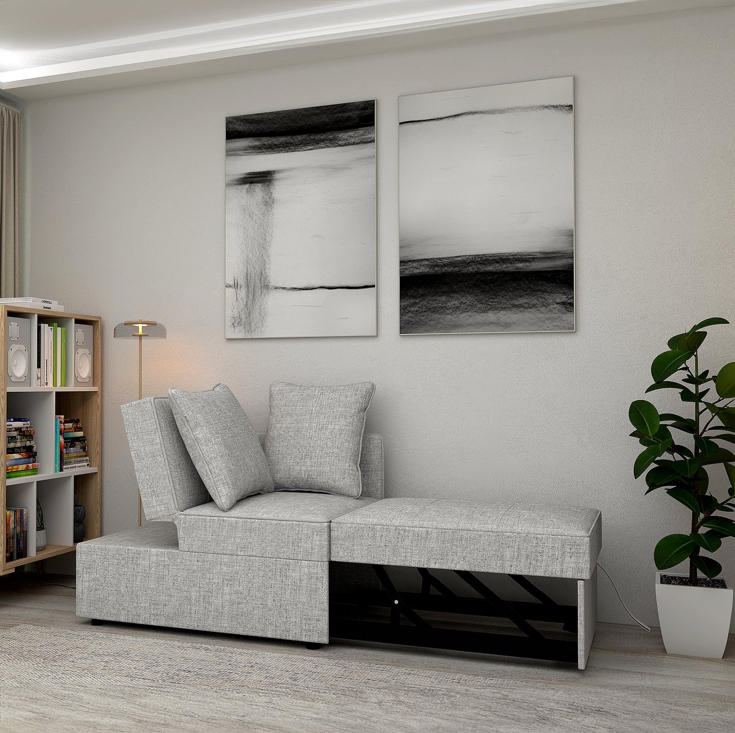 Sofa bed Lelani DF-015SBR right-hand - Grey