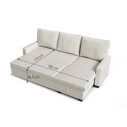 Corner sofa bed Susanne DF-017CSB reversible - Cream