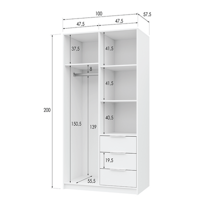 Wardrobe BALI LUX D2 Oak Wotan