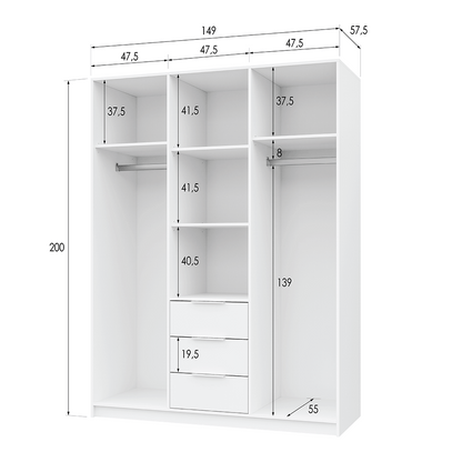 Wardrobe BALI LUX D3 Oak Wotan