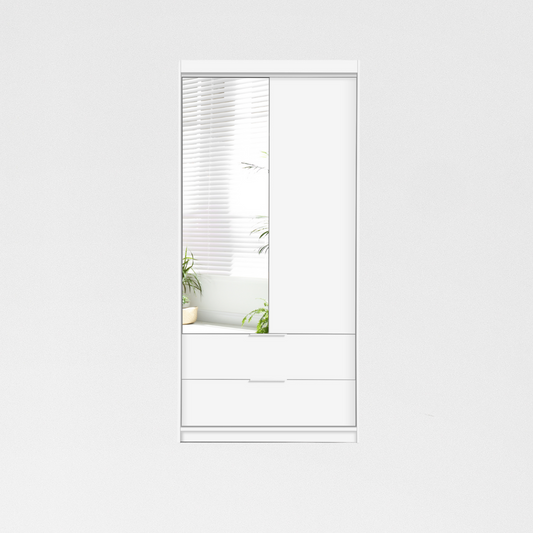 Wardrobe MAJORKA 103 White /Mirror