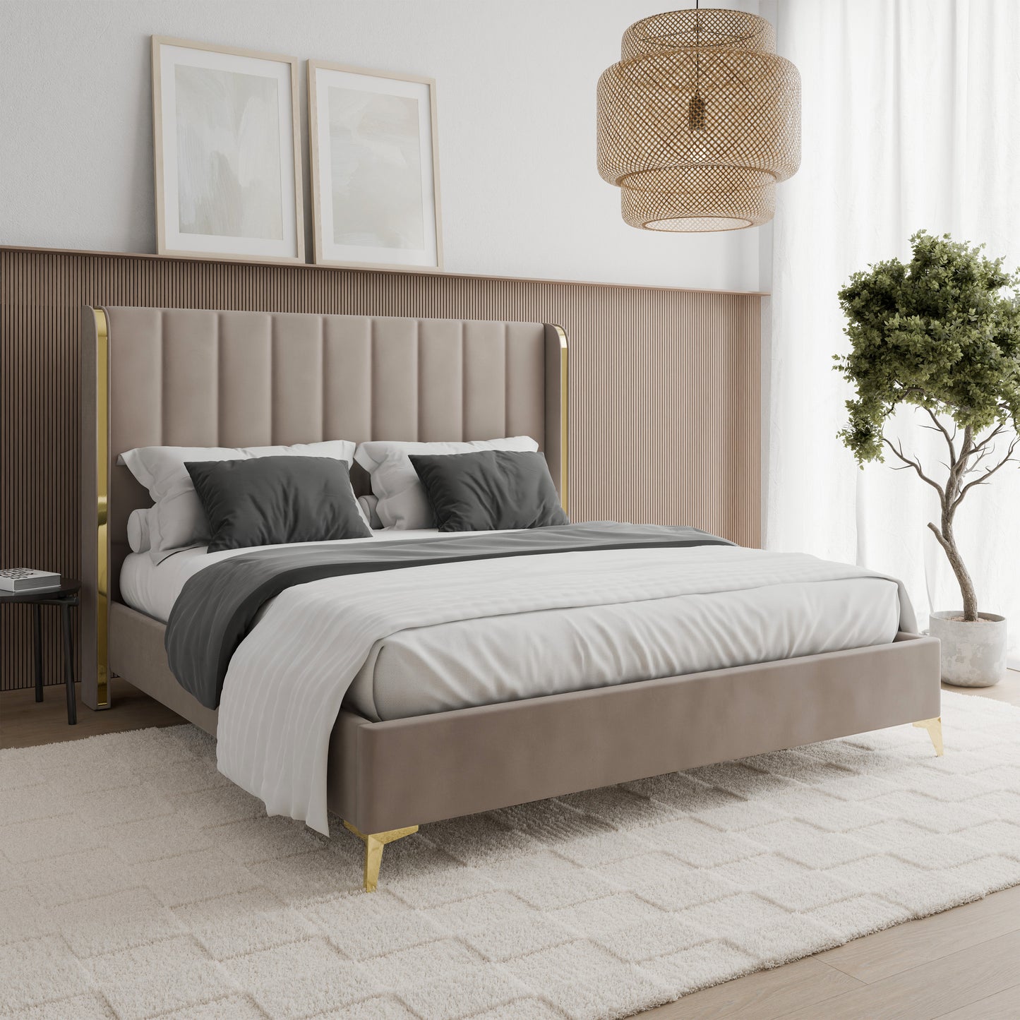 Bed  William DF-201UB_SK - Beige