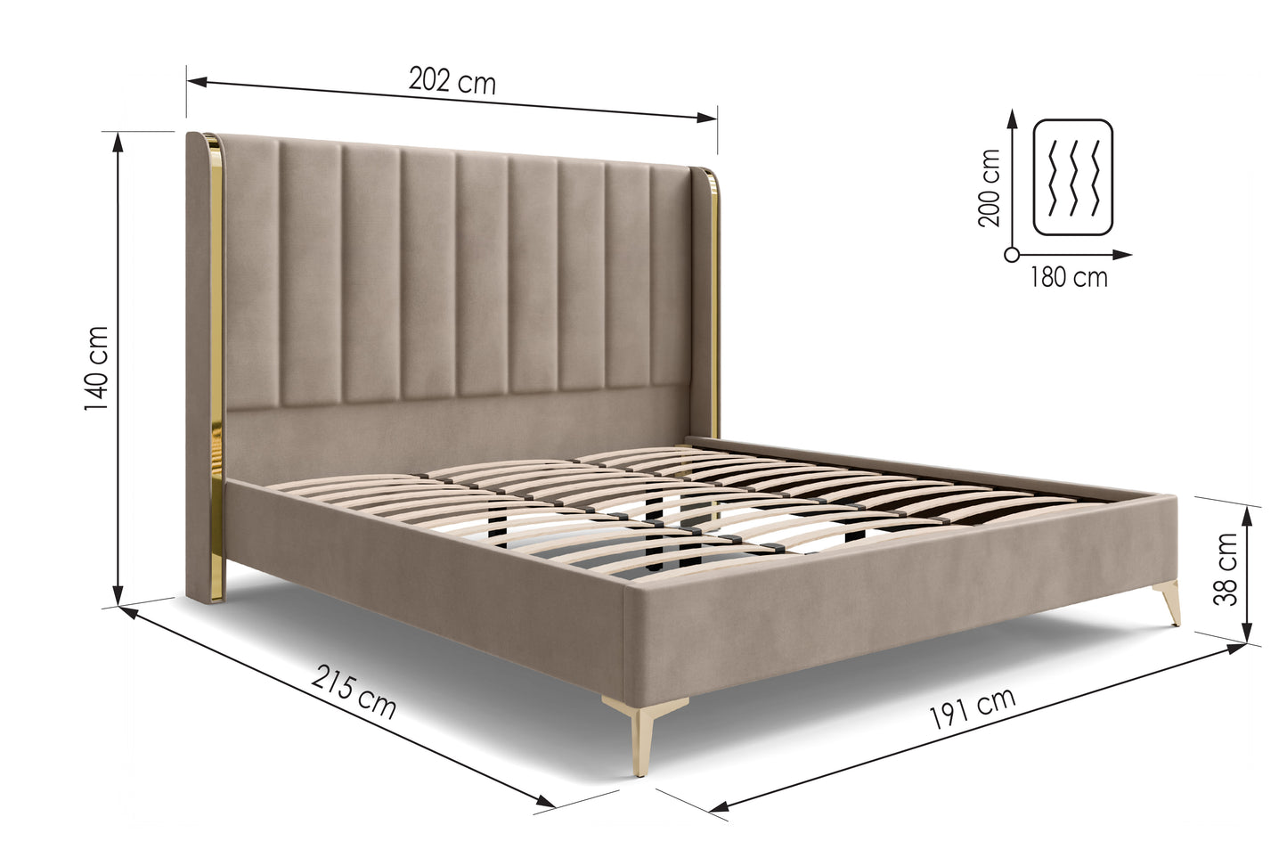 Bed  William DF-201UB_SK - Beige
