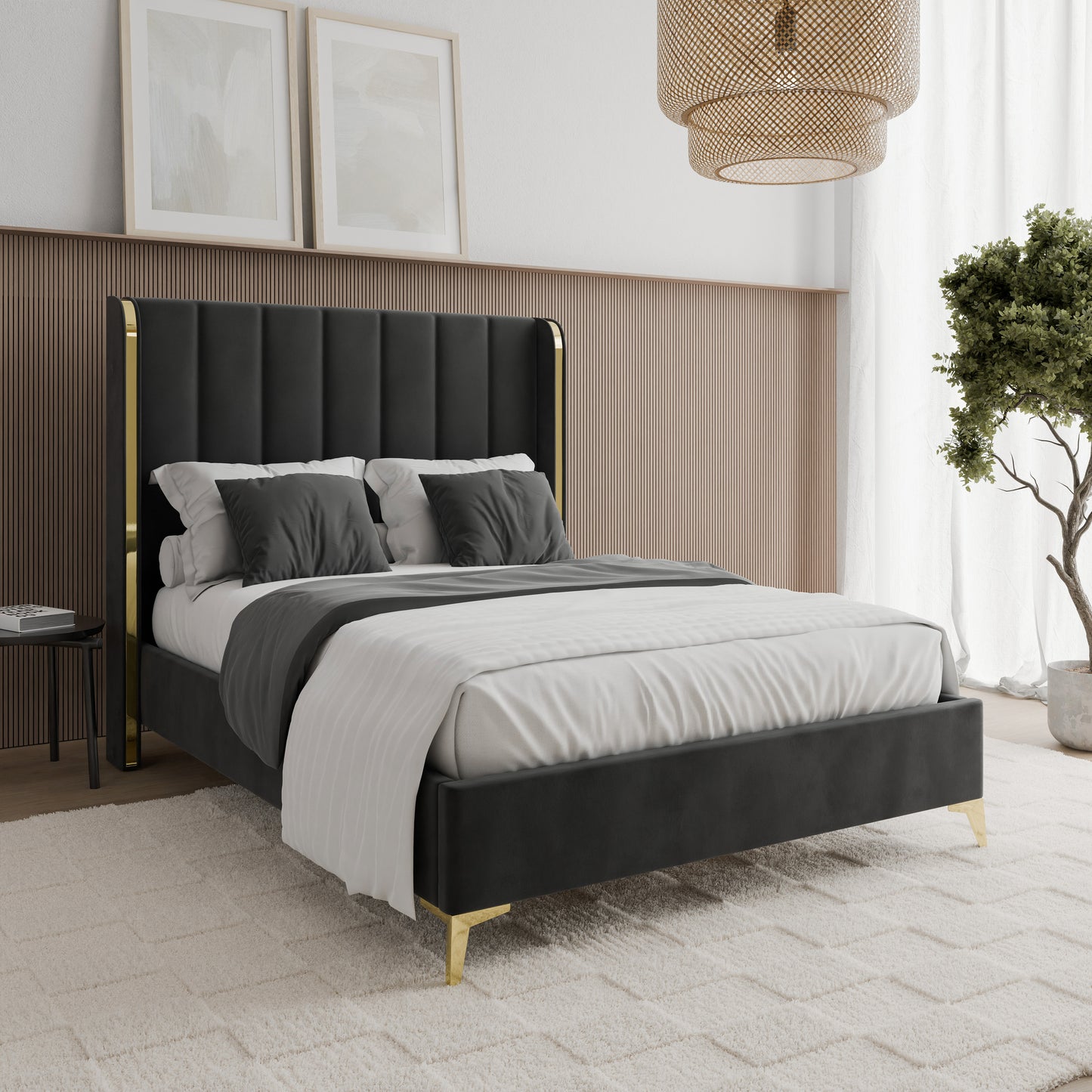 Bed  William DF-201UB_DB - Black