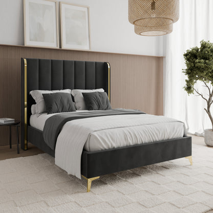 Bed  William DF-201UB_DB - Black