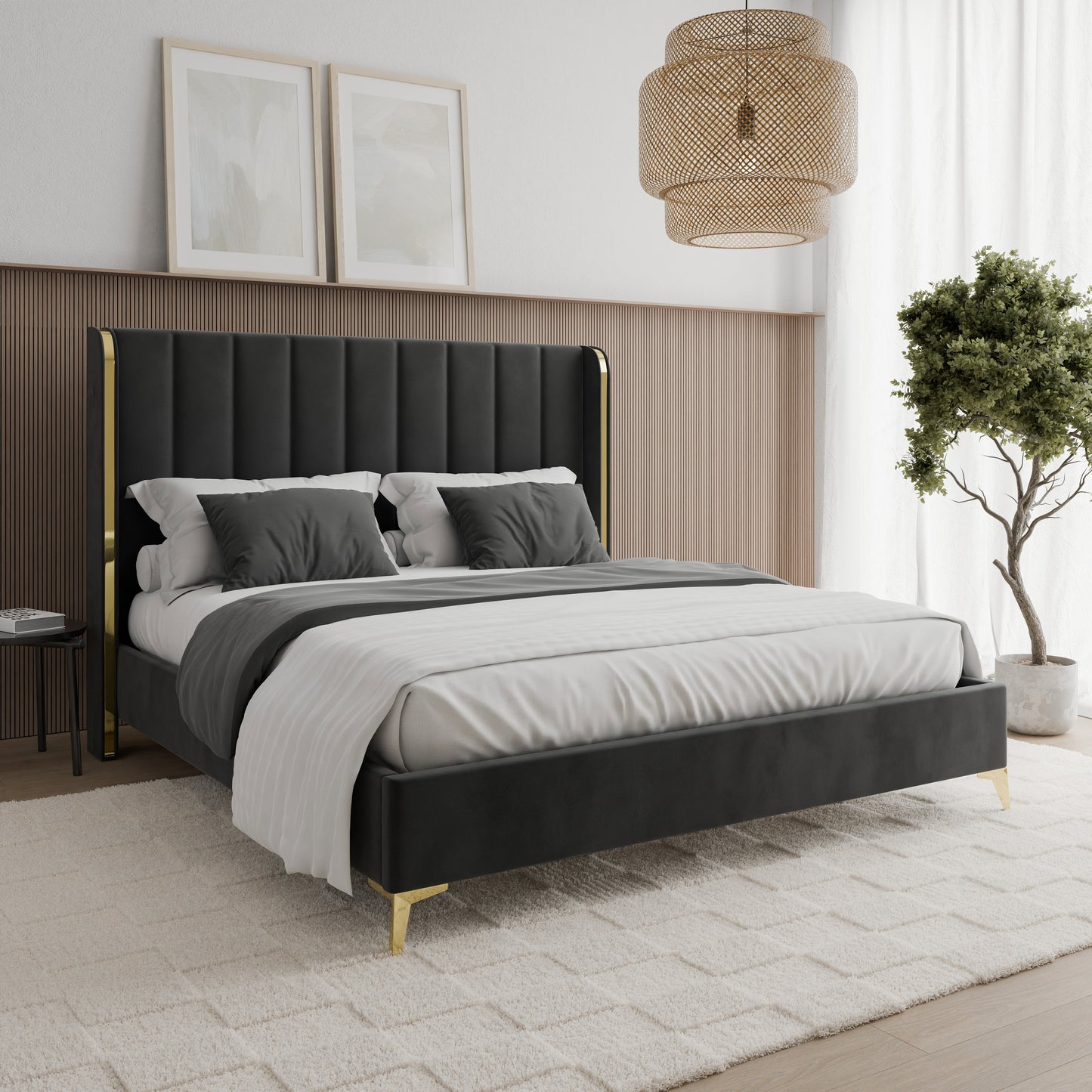 Bed  William DF-201UB_SK - Black
