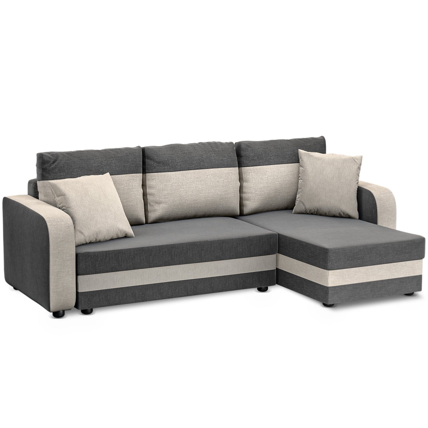 Corner sofa bed Hamlet DF-025CSB - Dark Grey/Light Beige (Lux 06/01)
