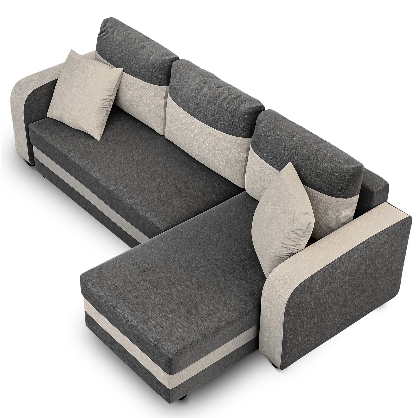 Corner sofa bed Hamlet DF-025CSB - Dark Grey/Light Beige (Lux 06/01)