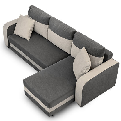 Corner sofa bed Hamlet DF-025CSB - Dark Grey/Light Beige (Lux 06/01)