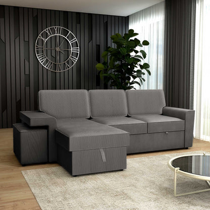 Corner sofa bed Everly DF-019CSB reversible - Graphite