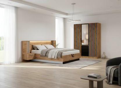 Bed BALI Lux D2 Oak Wotan