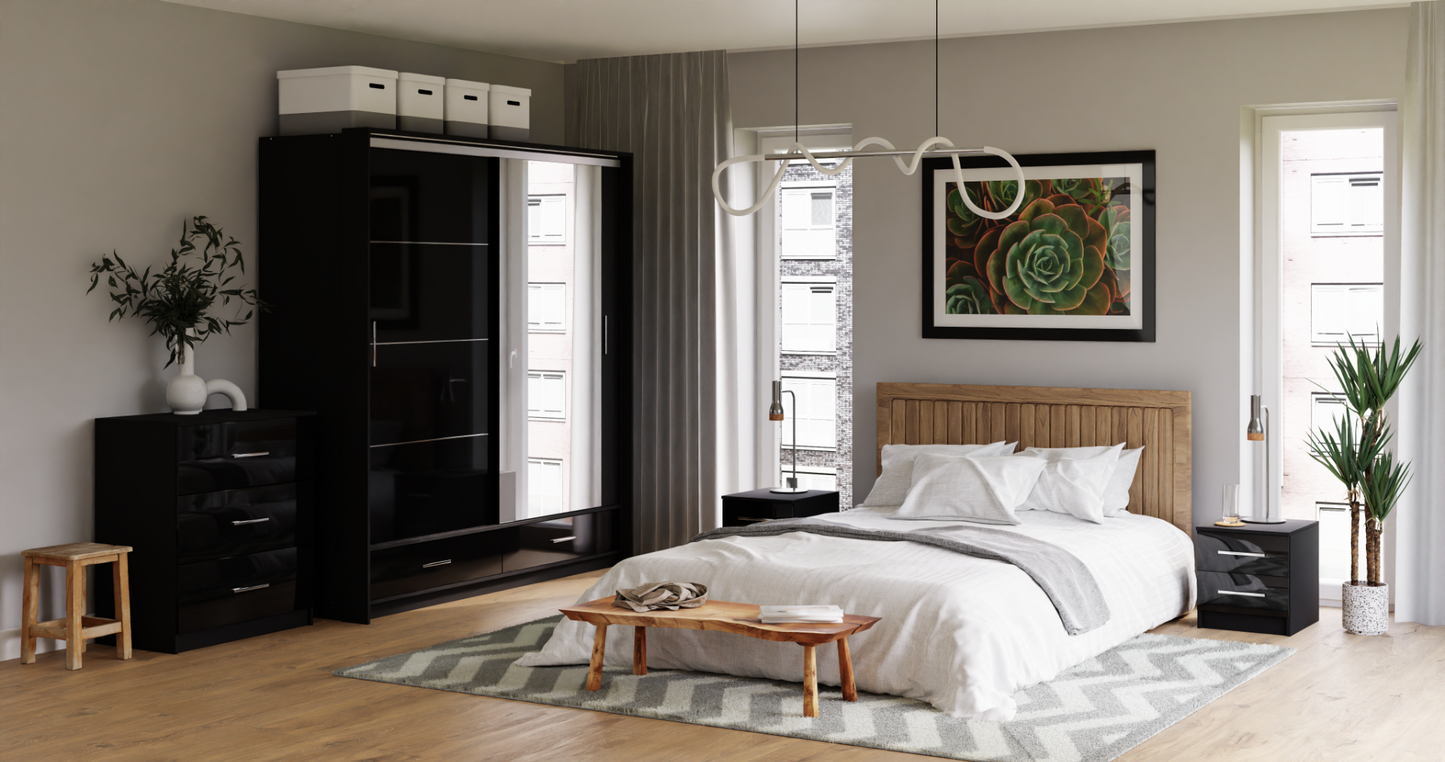 Sliding Door Wardrobe MARSYLIA 208 Black